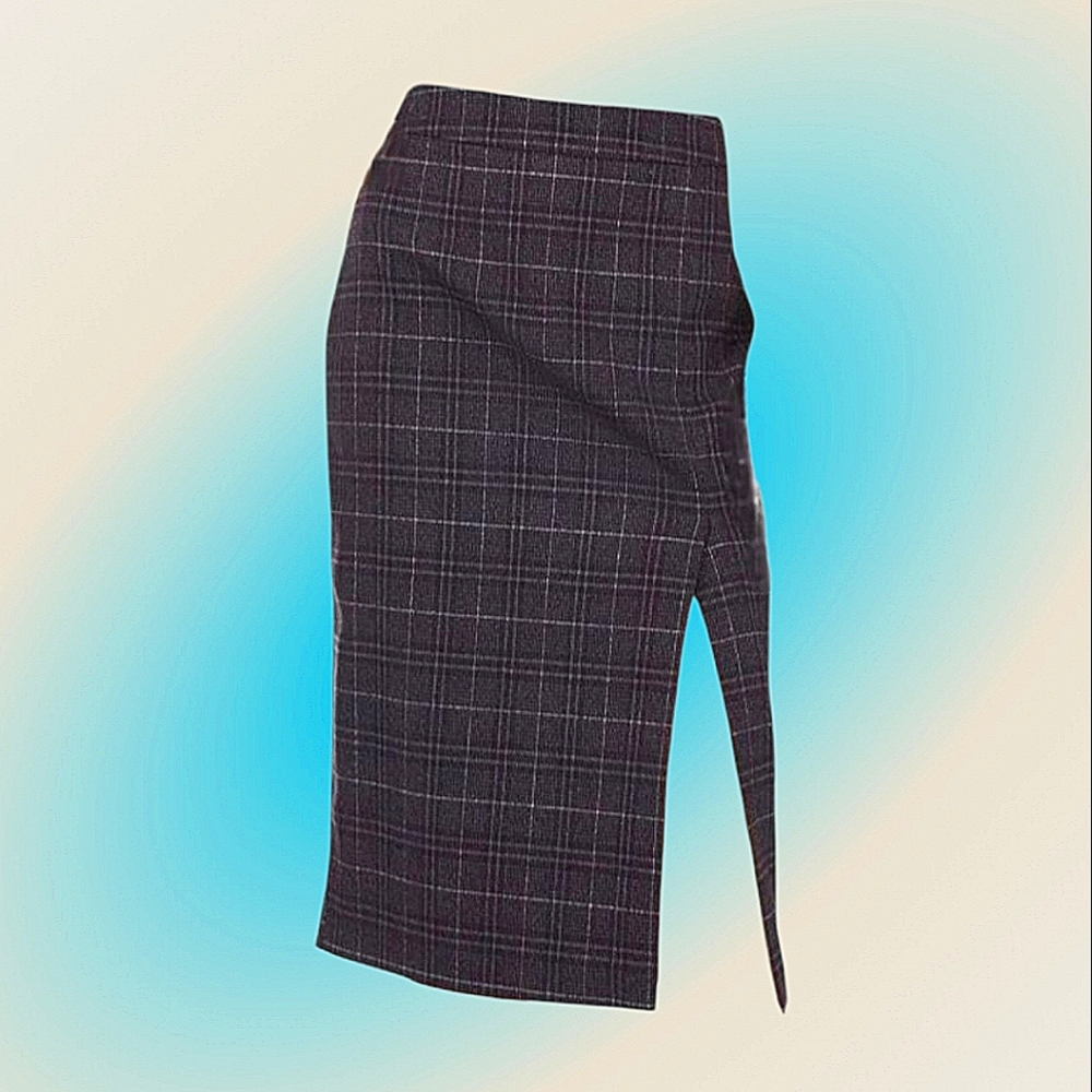 Vince Camuto Black Plaid Pencil Skirt